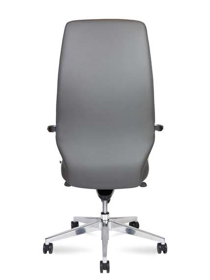 Кресло офисное Норден / Капитал / Capital  / алюминиевая  база / серая экокожа