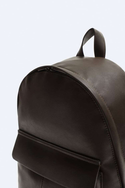 ZARA РЮКЗАК С КЛАПАНОМ И КАРМАНОМ, КОРИЧНЕВЫЙ