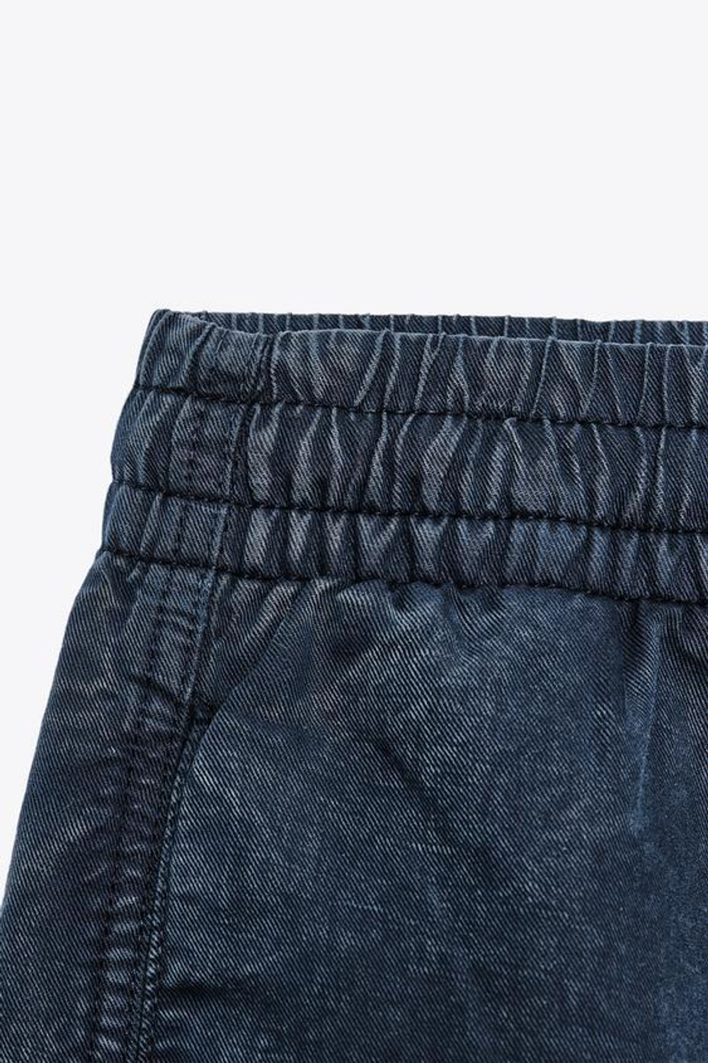 ZARA БРЮКИ-ДЖОГГЕРЫ С ОТДЕЛКОЙ ШВАМИ, СИНИЙ