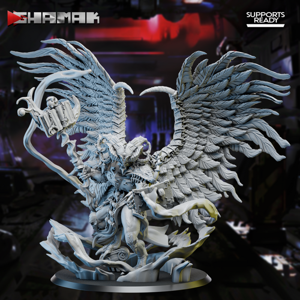 Chaos Daemon Prince Демон-Принц Тзинча миниатюра для dnd, днд, pathfinder, фентези, Настольная игра, НРИ, Варгейм, РПГ