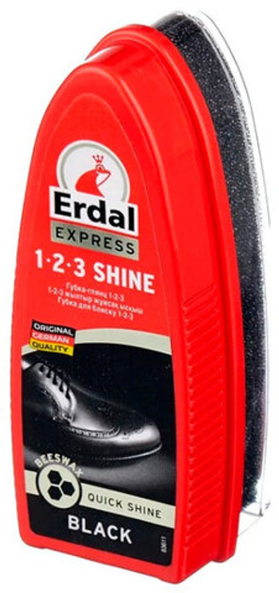 Губка для обуви Erdal 1-2-3 Shine черная