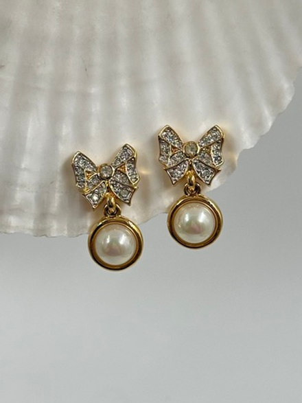 Клипсы Бантики с «жемчугом» Nina Ricci