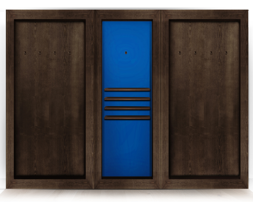 Киевница современная ясень мдф/шпон на 8 киев  (RAL 8014,Манчестер 70 yellow green)