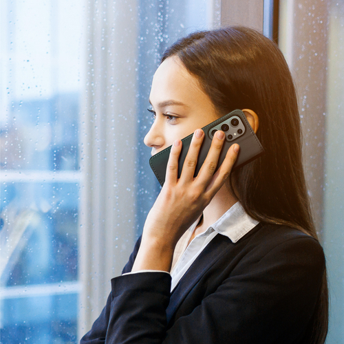 Чехол книжка из натуральной кожи с защитой RFID от Dux Ducis для Samsung Galaxy S25 Ultra, серия Hivo Series Case