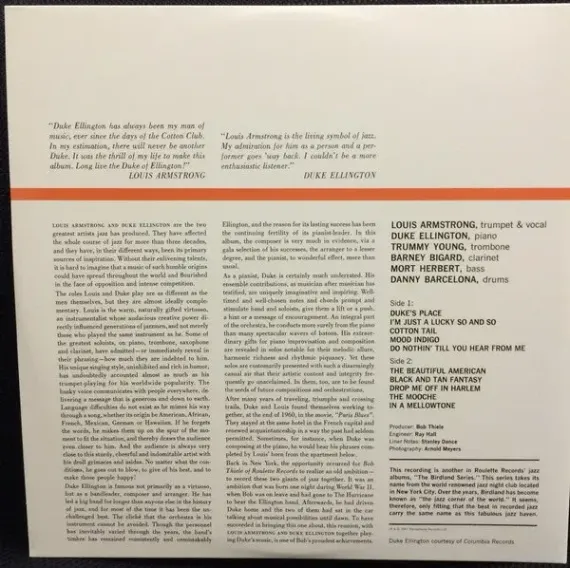 Louis Armstrong; Duke Ellington - Recording Together For The First Time