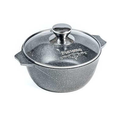Кастрюля алюминий, антиприг, 4 л, с крыш, Мечта, Гранит, 44701