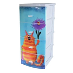 Комод ДЕКОР(моно рис) 4-х Кот белый РП-451