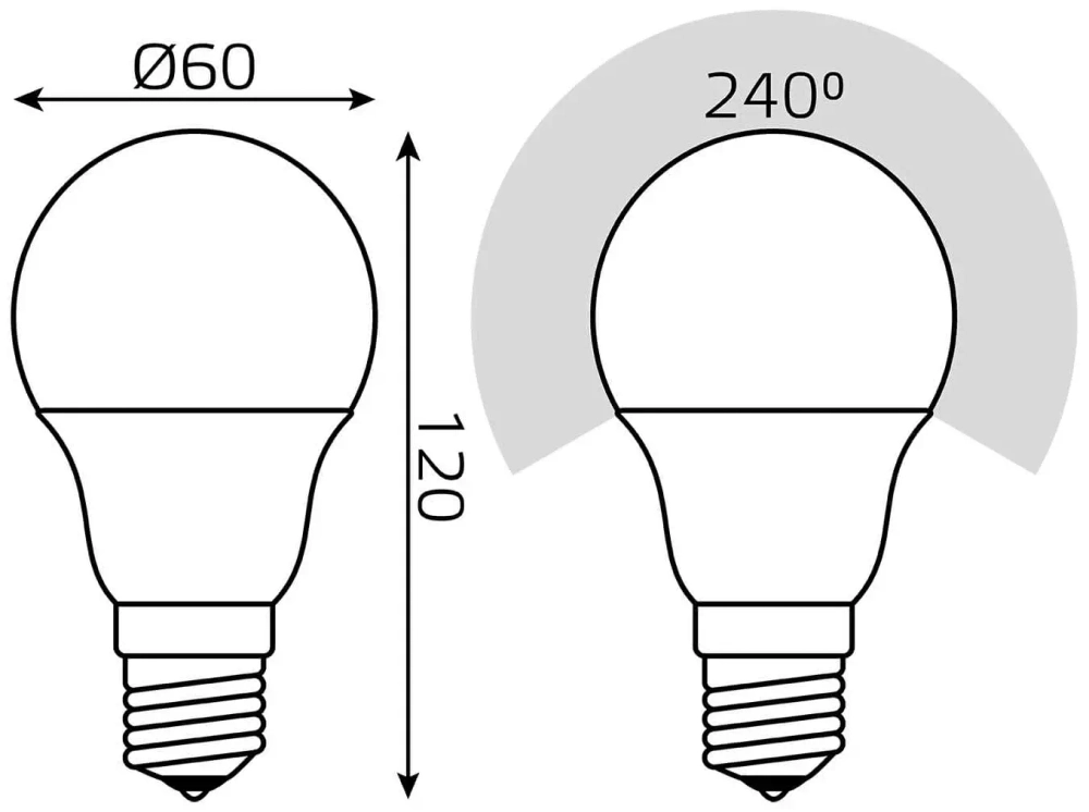 Лампа Gauss Led A60 10W E27  930lm 3000/4100 СТС 102502110-Т