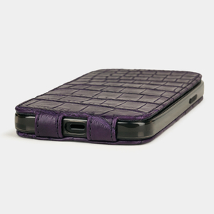Special order: Чехол для iPhone 12/12Pro из кожи крокодила, фиолетового цвета