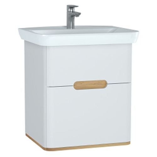 Тумба с раковиной VitrA Sento 65 с 2 ящиками белый матовый