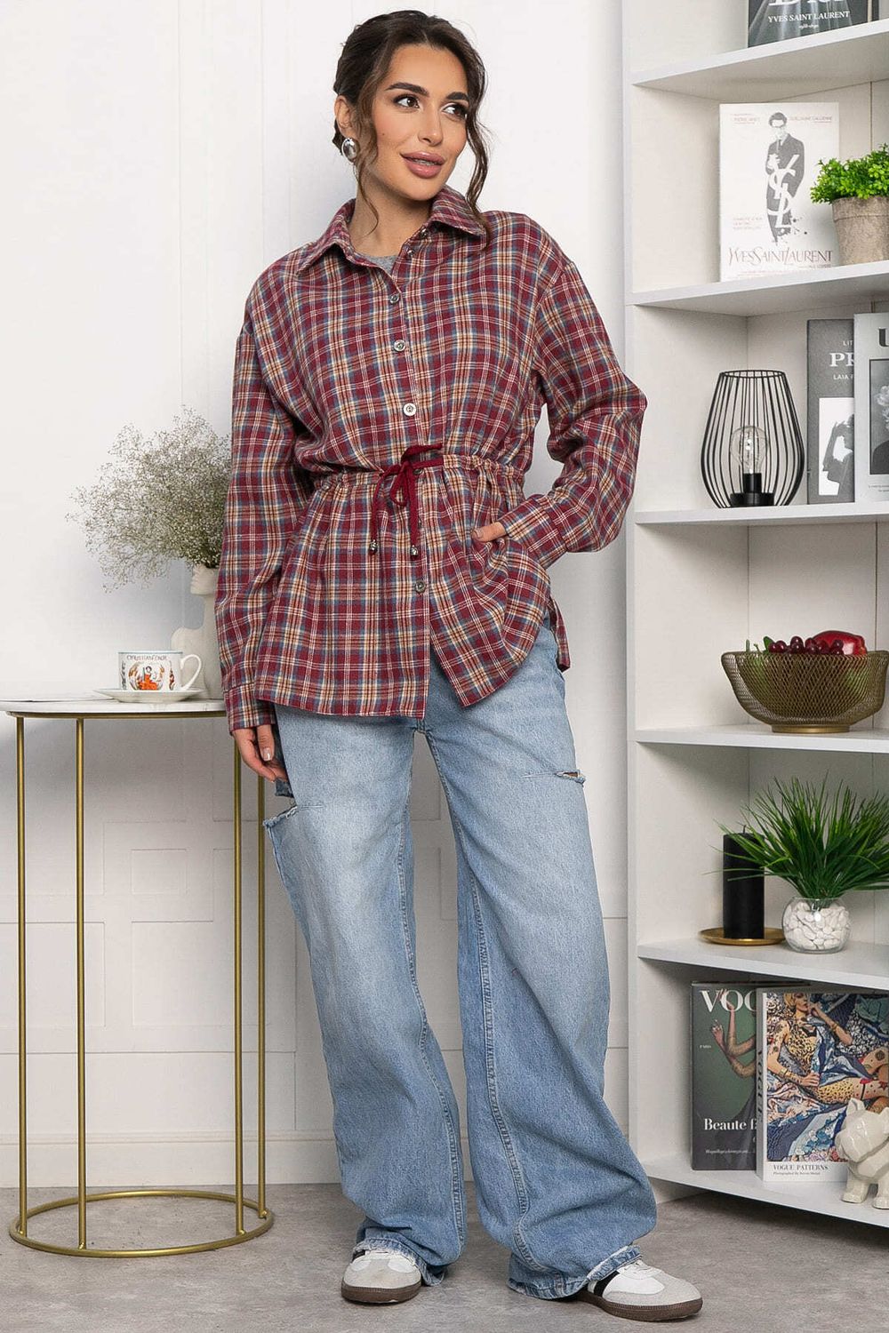 Рубашка хлопковая Джанет (винный) Б14274-4М LT Collection