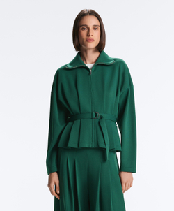 Oysho Куртка с ремнем, темно-изумрудный