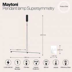 Подвесной светильник Maytoni Supersymmetry P096PL-L11BK