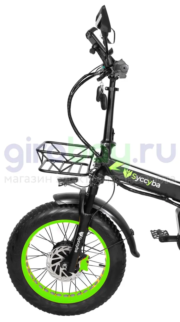 Электровелосипед Syccyba F10 Pro Dual 48V/20Ah (полный привод) - Салатовый обод фото №10