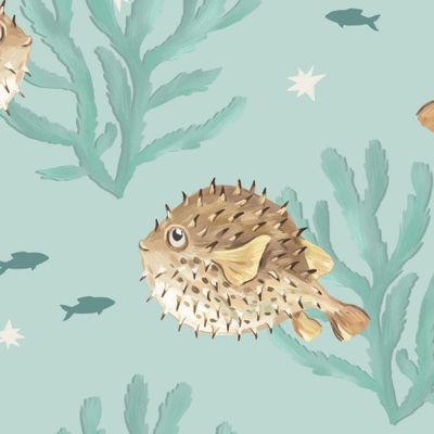 Ёжики-балдёжики на мятном фоне