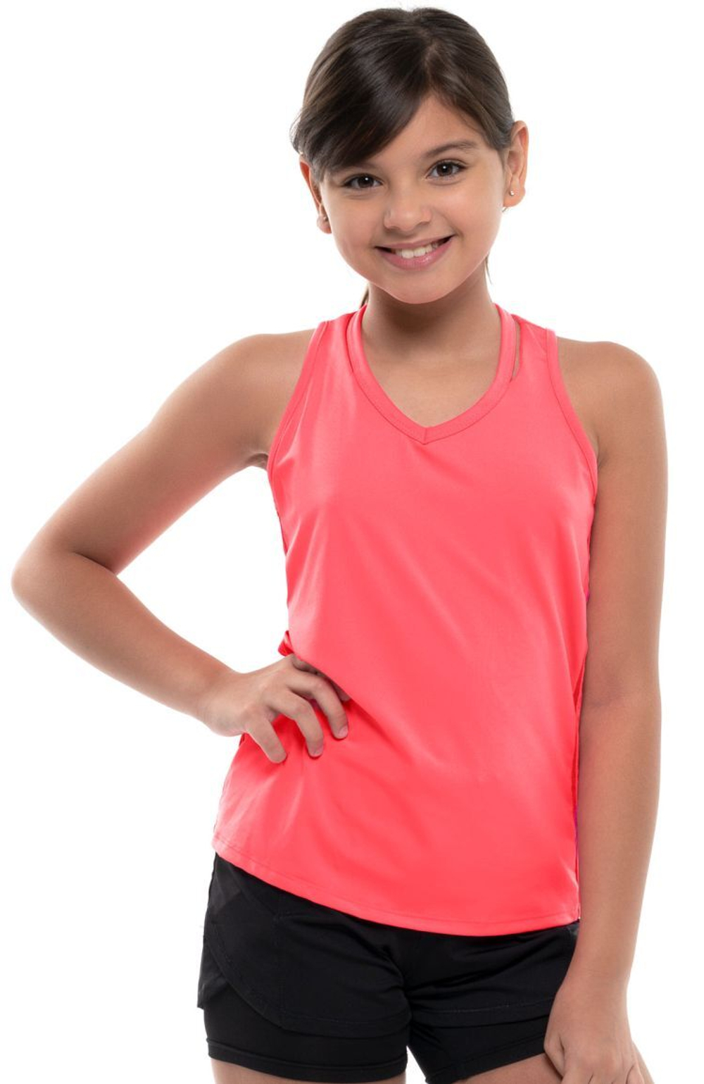 Футболка для девочки Lucky in Love Core V-Neck Cutout Tank Girls - coral crush