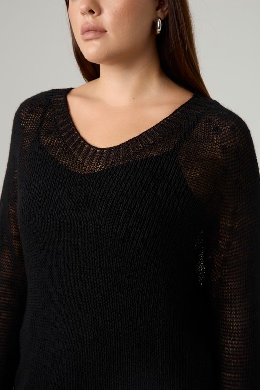 Джемпер вязаный "паутинка", черный