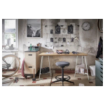 Письменный стол - IKEA ANFALLARE/TILLSLAG, 140х65 см, бамбук/белый, АНФАЛЛАРЕ/ТИЛЛЬСЛАГ ИКЕА