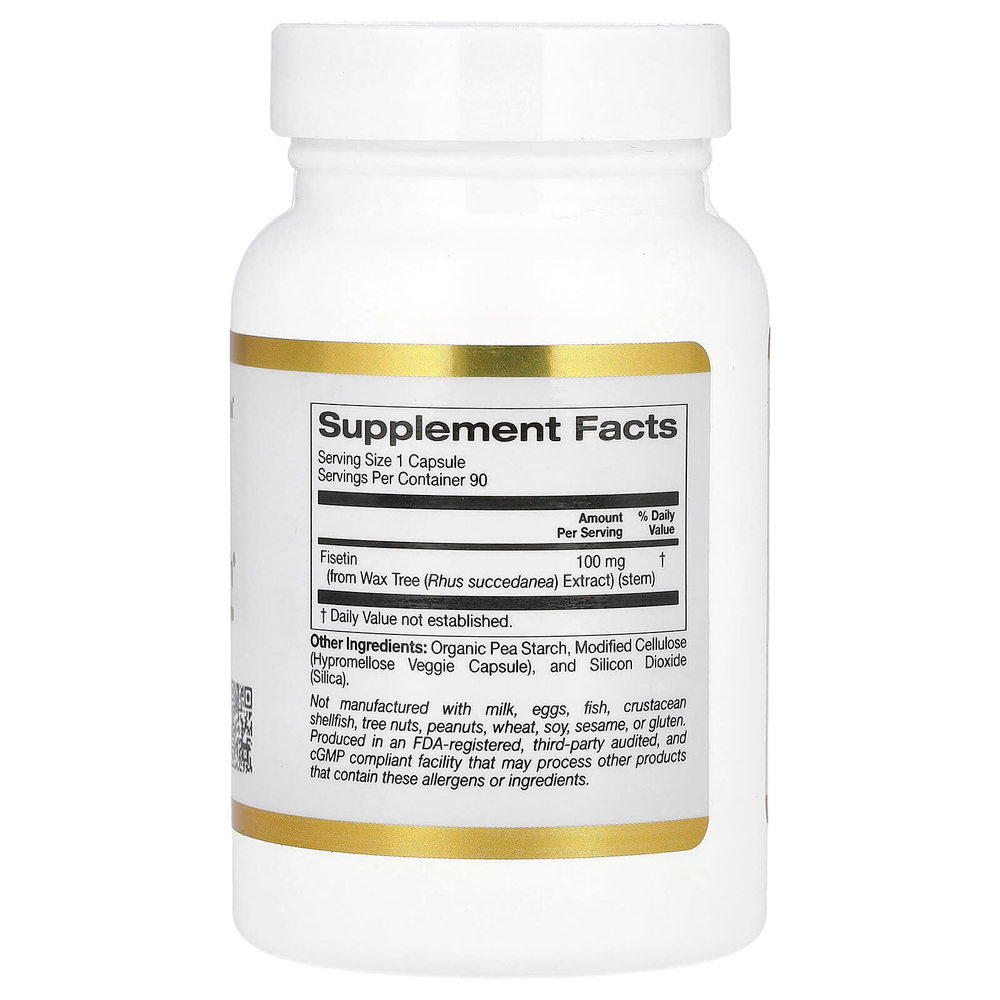 California Gold Nutrition, Fisetin with Novusetin, физетин, 100 мг, 90 растительных капсул