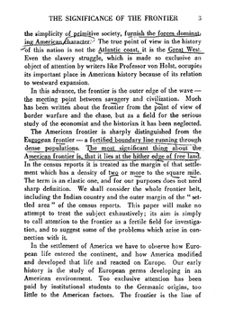The frontier in American history | Frederick Jackson Turner