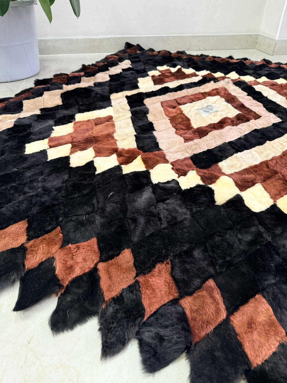 Покрывало меховое ковер из шкуры овчины