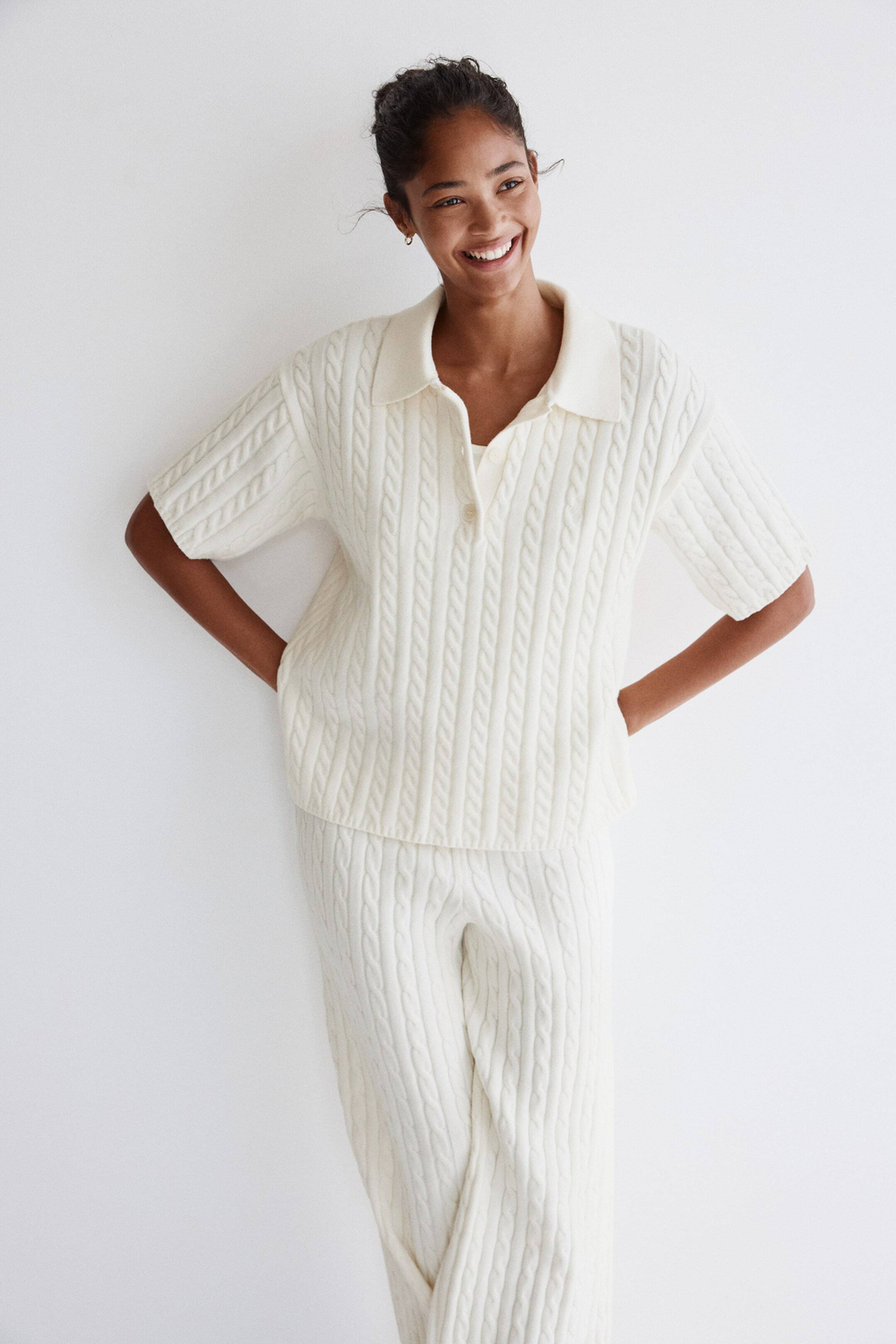 H&M Поло, кремовый