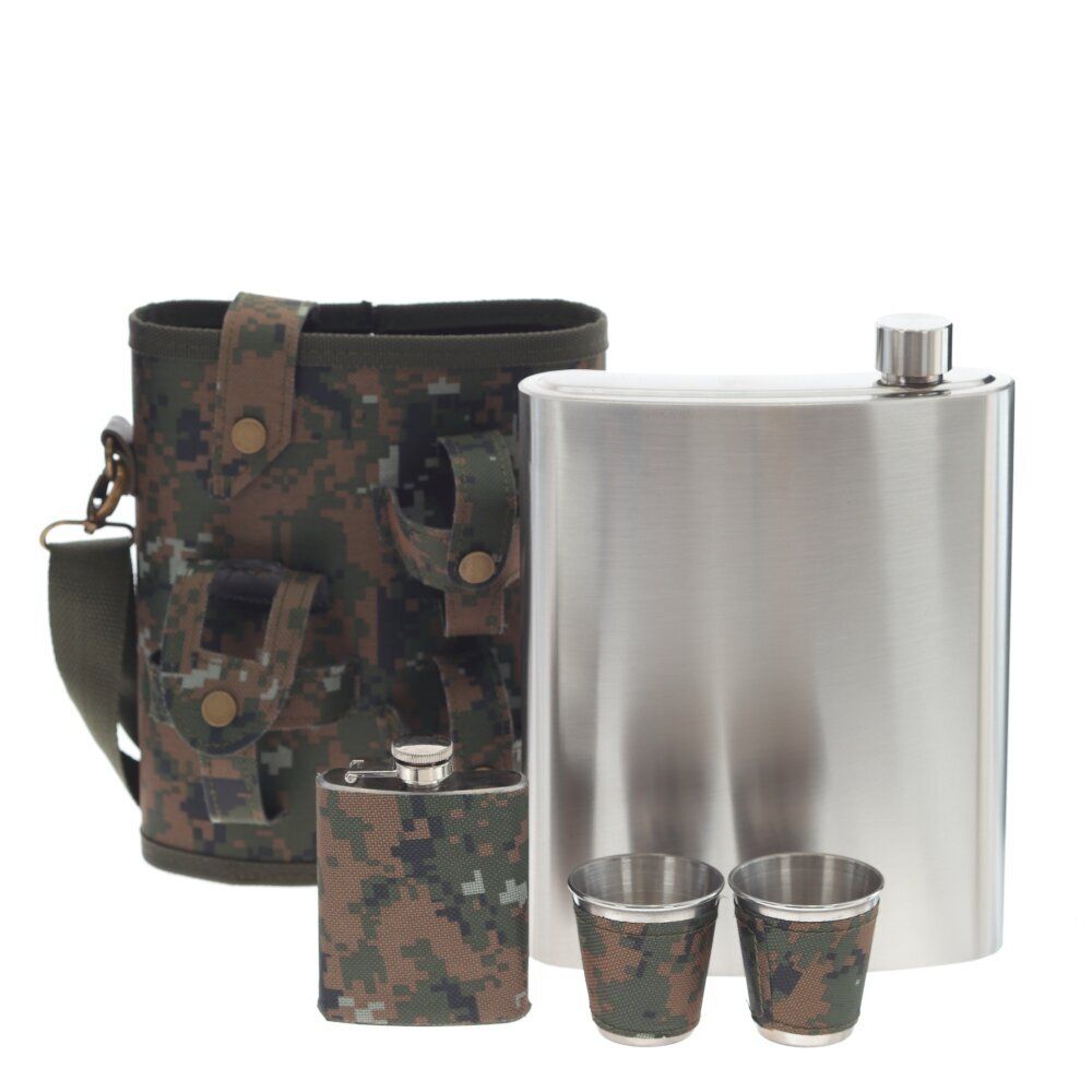 GAEM Набор из 4-х предм.: фляжка 1350 мл, 2 стопки 70 мл, фляжка 100 мл, L19 W10,5 H23,5 см