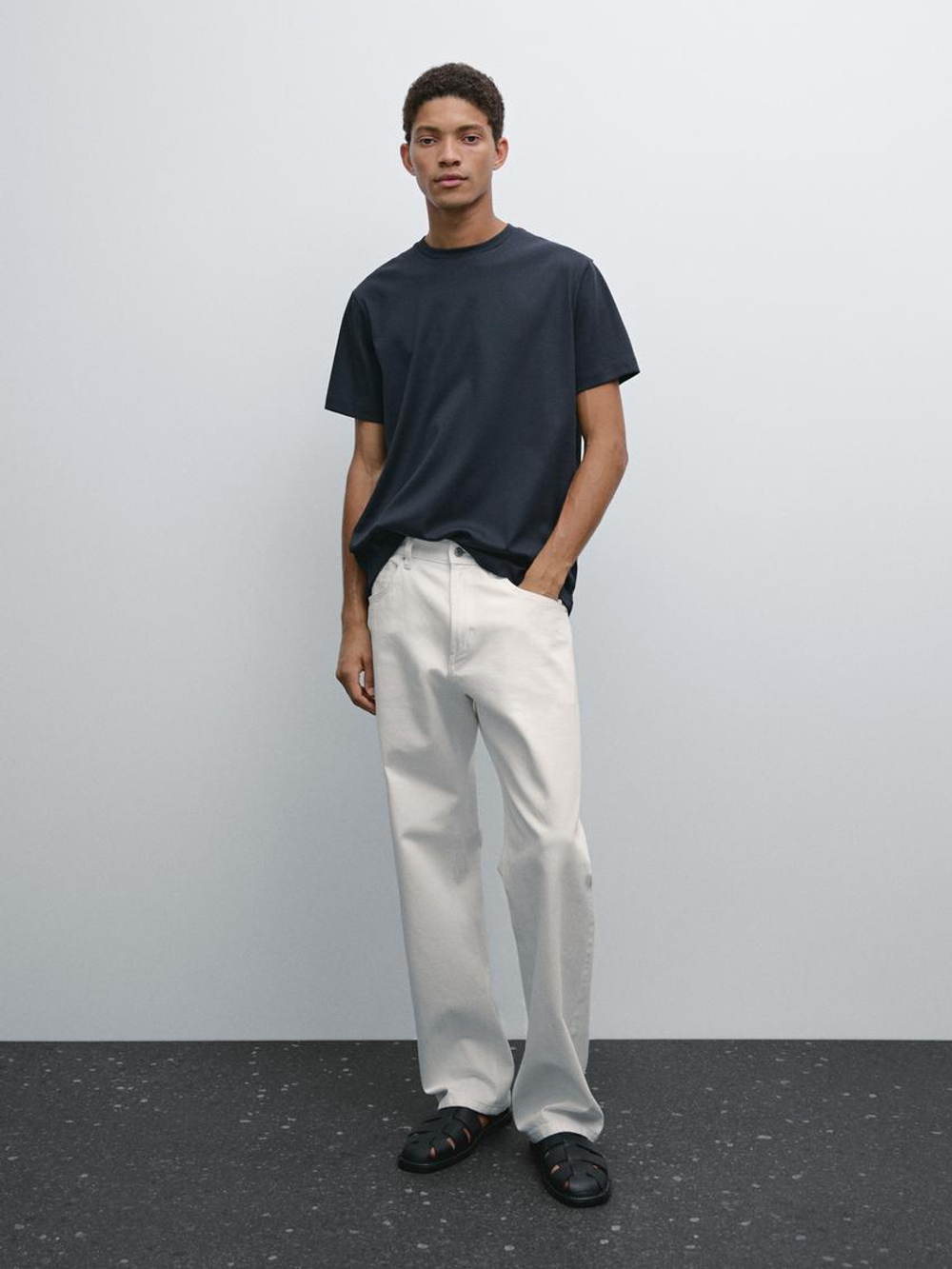 Massimo Dutti Футболка из 100% хлопка, синий