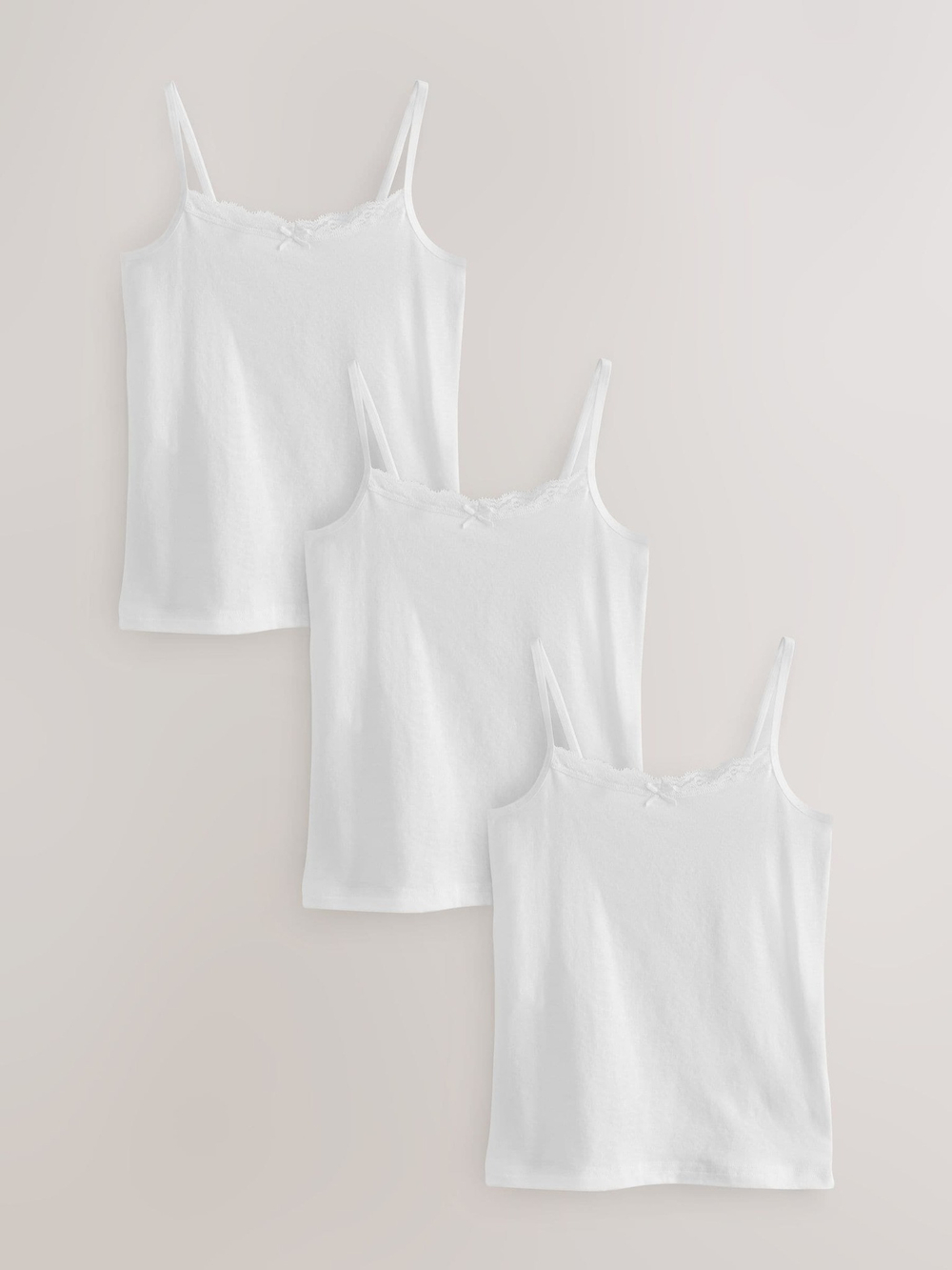 Майка на бретельках для девочки Next 185-023, 3 шт., Белый