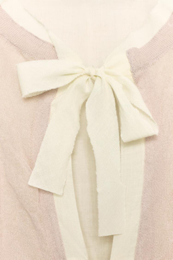 ZARA КАРДИГАН С БАНТАМИ И КОНТРАСТНЫМИ ДЕТАЛЯМИ, РОЗОВЫЙ/БЕЛЫЙ