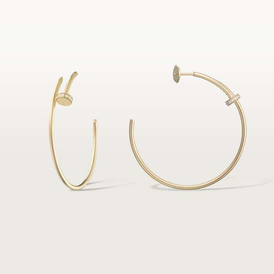 Cartier Juste un Clou hoop earrings, large model, diamonds