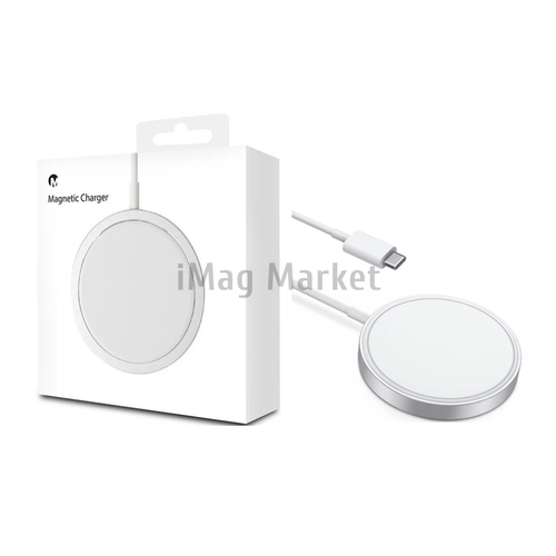 Беспроводное зарядное устройство ORIG2, 15W, 2A, MagSafe, встроенный кабель Type-C, 1м, белый