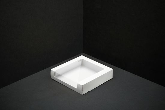 Короб с окном 22,5 х 22,5 х 6 см для тортов до 1,5 кг