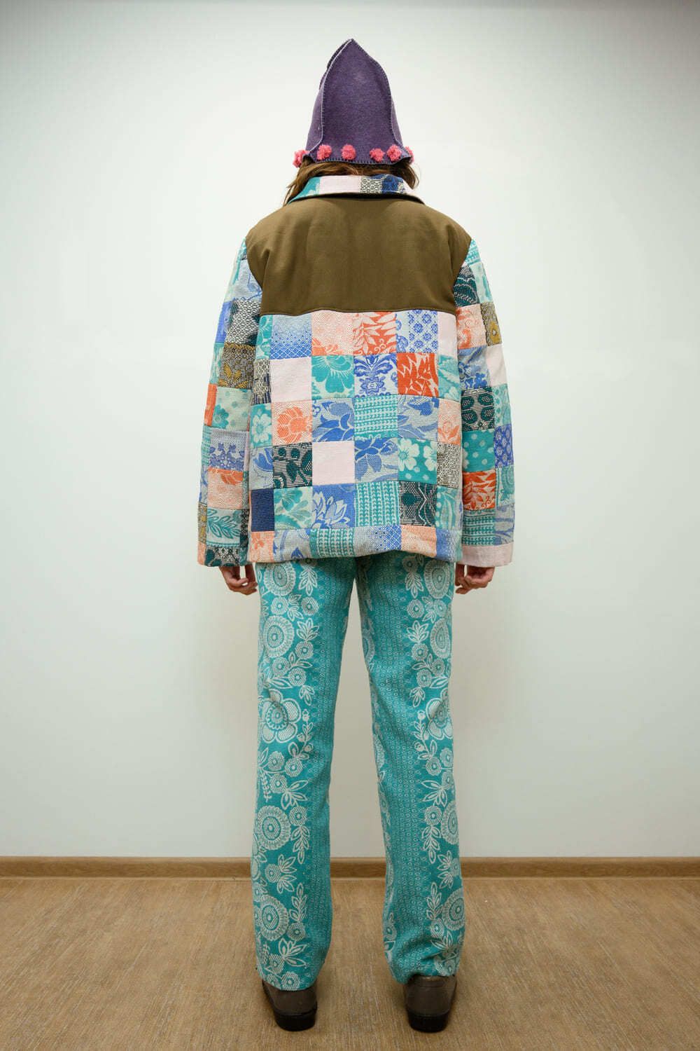 Куртка Soeurs Выполненная в Технике Пэчворк 3 голубая