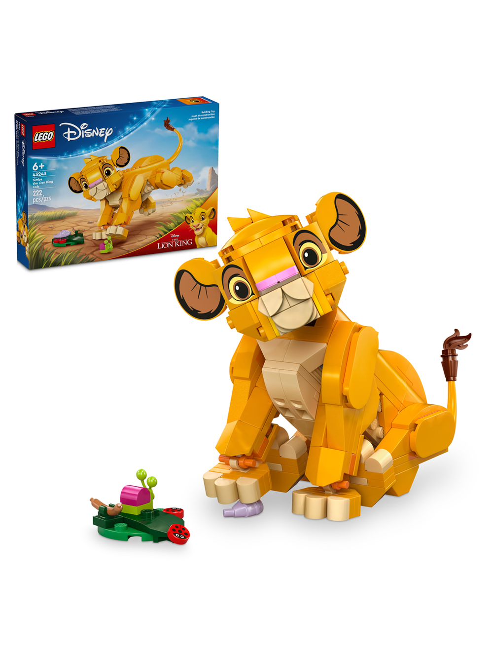 Конструктор Лего Дисней Король Лев Симба 43243 | LEGO Disney Simba the Lion King Cub | сборная фигурка 222 детали 6+