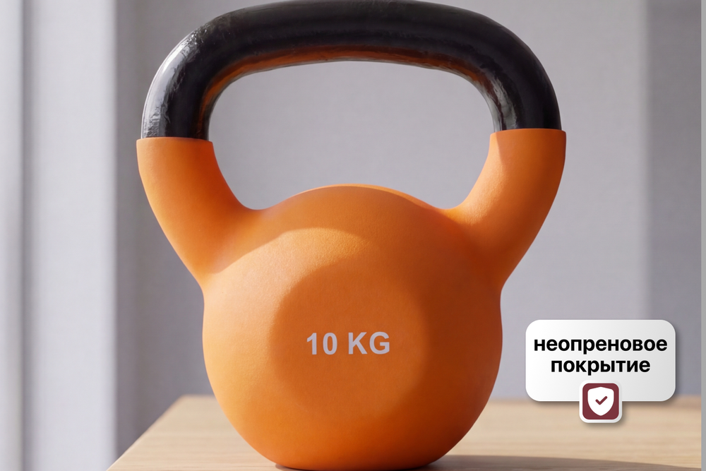 Гиря чугунная неопрен 10 кг (модель: К-5) VictoryFit VF-KN100