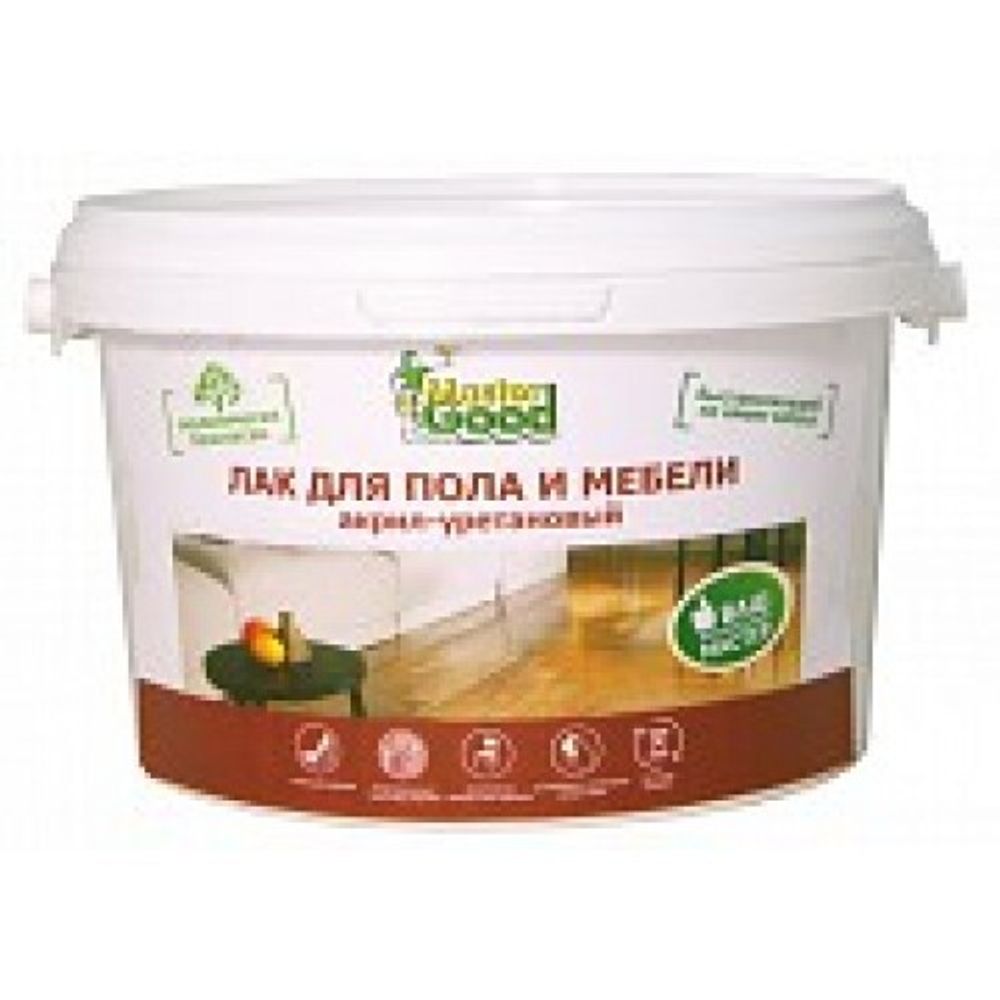 Лак для пола, паркета и мебели акрил-уретановый п/матовый (3л)Master Good