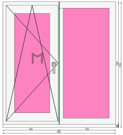 Пластиковое окно 1200 х 1100 ТермА Эко + Москитная сетка
