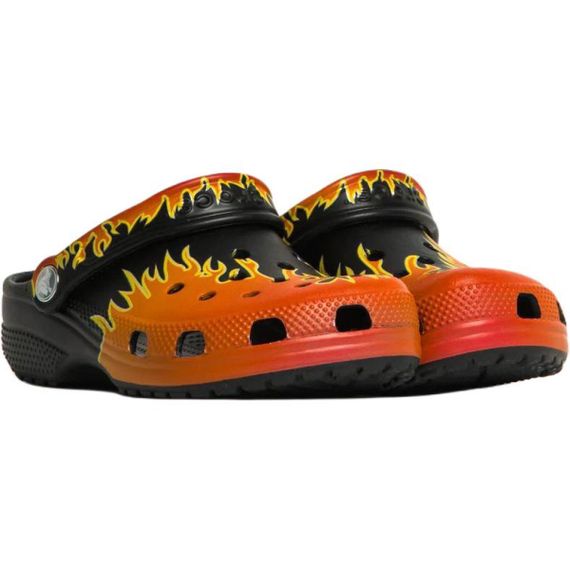 Crocs Classic Flames Clog 'Black Orange'