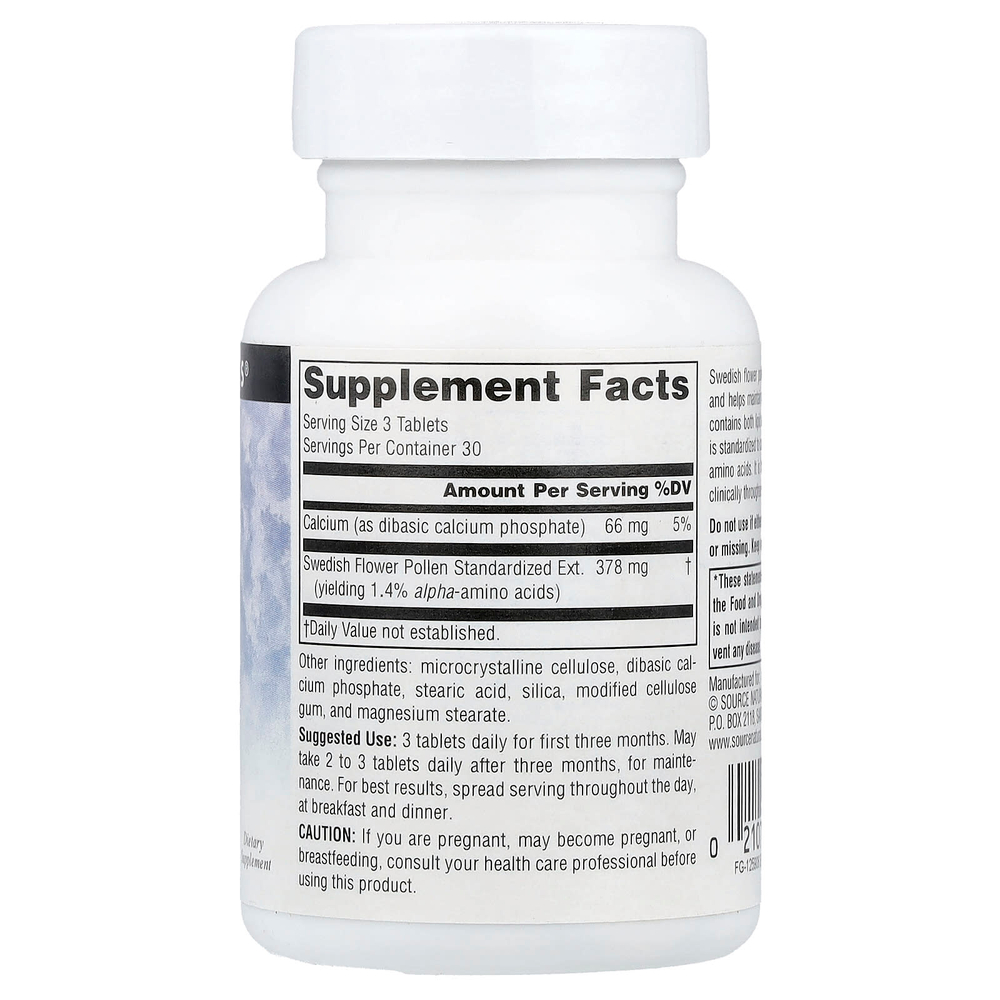 Source Naturals, шведская цветочная пыльца, 90 таблеток