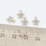 Подвеска Звезда, цвет золото, фианиты, размер 8*6 мм, цена за 1 шт