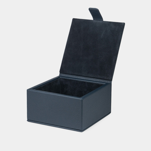 Кофр для хранения из кожи теленка, синего цвета