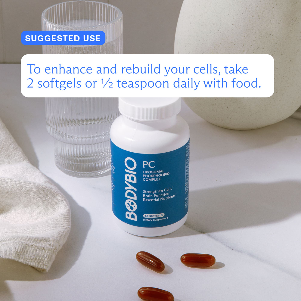 BodyBio, ФК, липосомальный фосфолипидный комплекс, 60 капсул (650 мг в 1 капсуле)