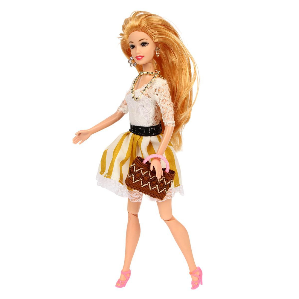 Кукла тип Модель Жанетт в розовой юбке, в коробке. Арт. M6577-3