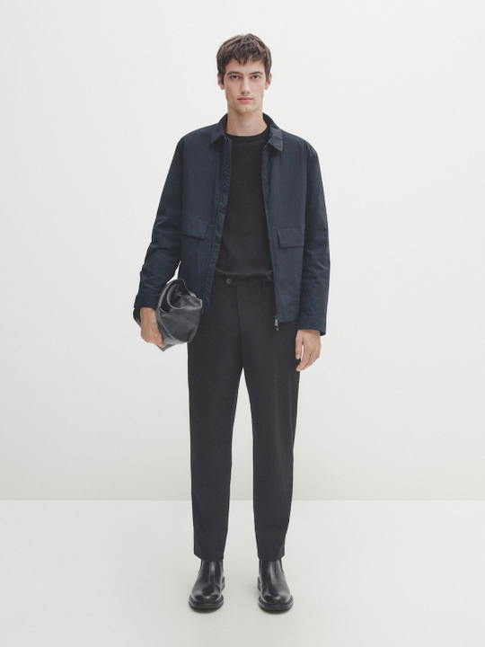 Massimo Dutti Футболка из 100% хлопка,черный