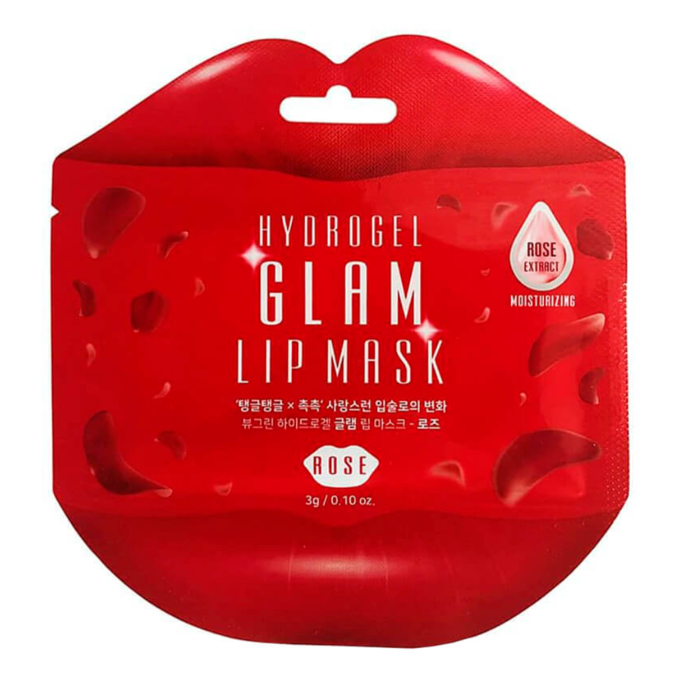 Гидрогелевые патчи для губ с розой Beauugreen Hydrogel Glam Lip Mask Rose, 1 шт.