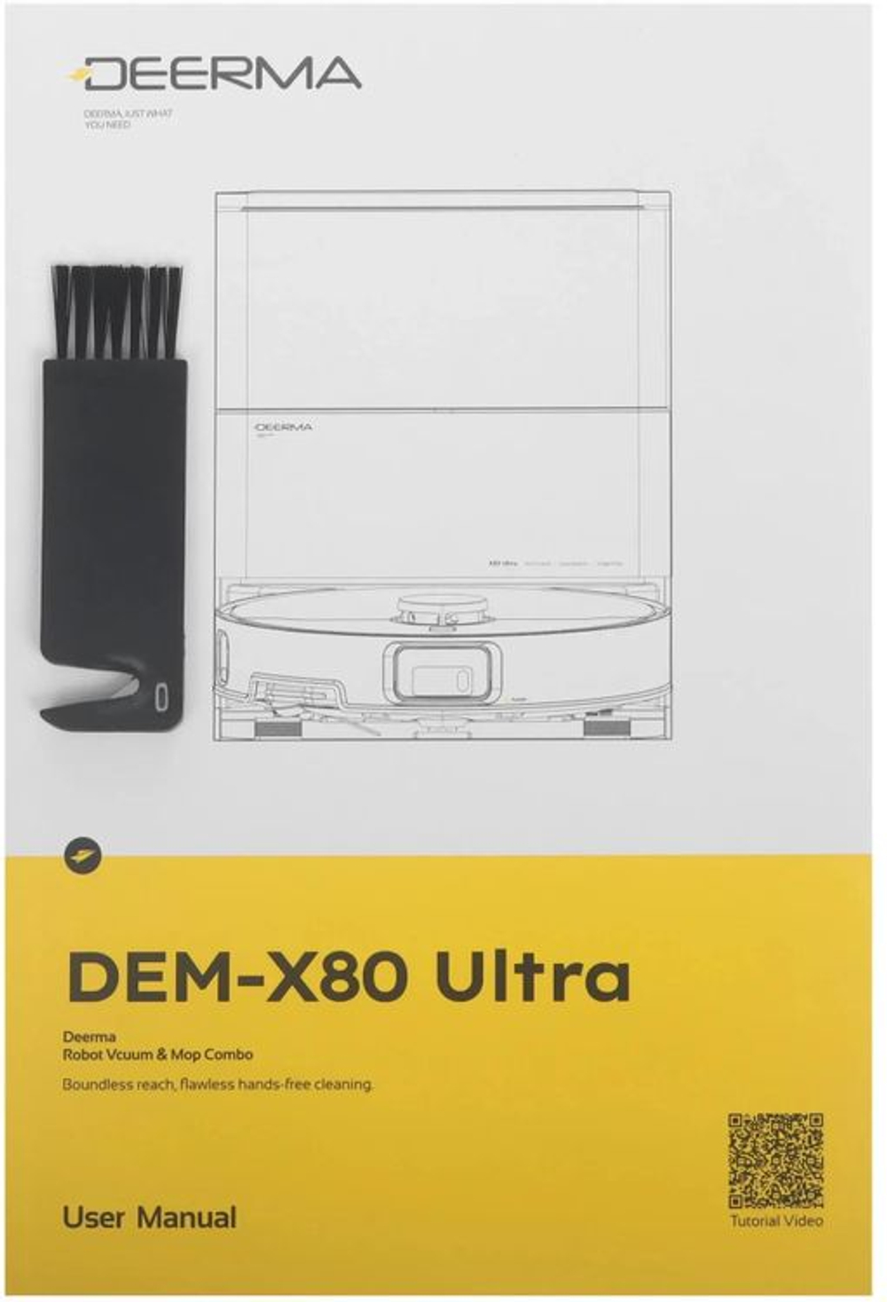 Робот-пылесос DEERMA DEM-X80 Ultra, 50Вт, черный графит/черный
