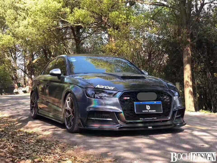 Карбоновые канарды переднего бампера  для AUDI A3 S LINE & S3 2017-2020 Sedan Ауди седан