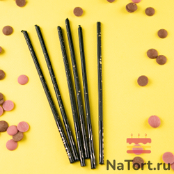 Набор свечей для торта «Империя» (черное золото, 16 см) 6 шт