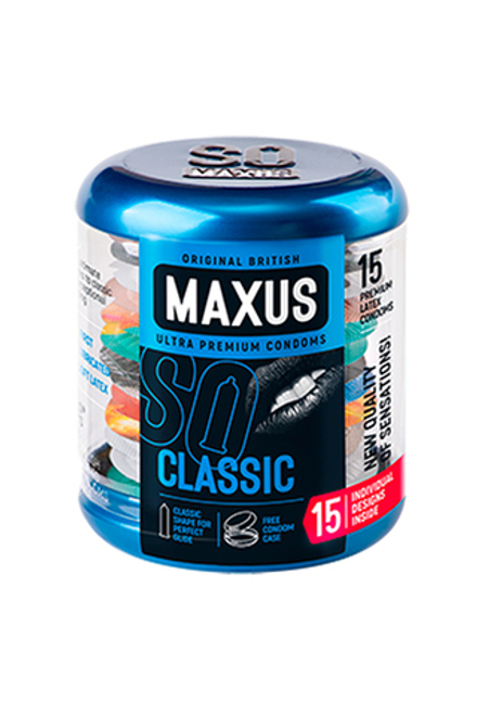 Классические презервативы MAXUS в железном кейсе, 15 шт